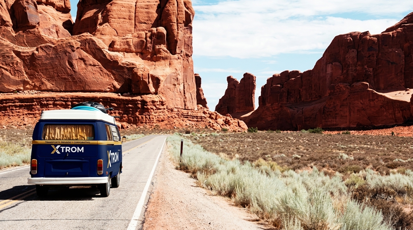 Van XTROM en carretera del norte